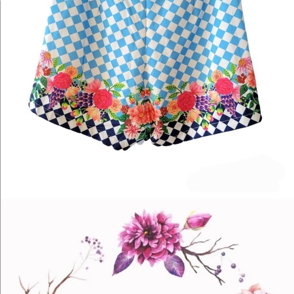 Chicways Multicolor Floral Print Halter Romper Size Small. - Picture 6 of 8